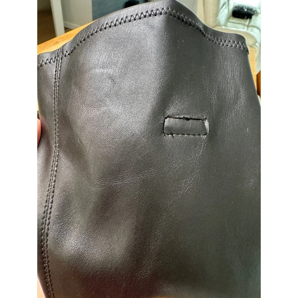 Franco Sarto Keaton Black Croc Embossed Knee High Moto Riding Boots Size 7